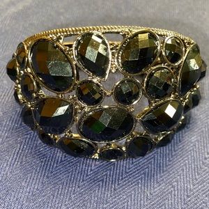 3/$20. SilverTone with black artificial stones bracelet